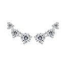 925 Sterling Silver Earrings with Pavé Setting CZ | Size 0.6*1.45cm for Women