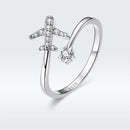 925 Sterling Silver Ring with CZ and Platinum Plated Finish