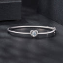 925 Sterling Silver Moissanite & CZ Bracelet Size 17 for Women