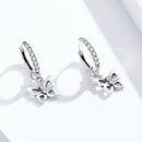 S925 Oxidized Silver Pavé Setting CZ Earrings for Women