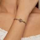 925 Sterling Silver 3.0mm Plated Platinum Bracelet Size 17.0 for Women