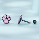 925 Sterling Silver Enamel Black Gold Plated Earrings for Women