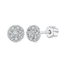 925 Sterling Silver White Gold Plated Moissanite Earrings Size 10mm for Women