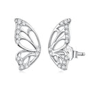 925 Sterling Silver White Gold Plated Pavé Set CZ Earrings - Small Size
