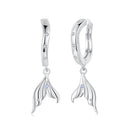 925 Sterling Silver Earrings with Nano Opal Stone and CZ in White Gold Finish