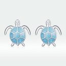 925 Sterling Silver Earrings for Women - Pavé Setting CZ with Enamel Process - 1cm