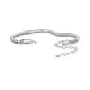 925 Sterling Silver Plated Platinum 140mm Chain Thickness 3mm Bracelet for Women