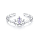 925 Sterling Silver 1.9mm Pavé Setting White Gold Plated Ring
