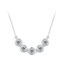 925 Sterling Silver 4mm Moissanite Plated Platinum Necklace for Women