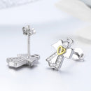 925 Sterling Silver Plated Platinum Gold Earrings for Women
