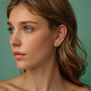 925 Sterling Silver White Gold Plated Enamel Earrings
