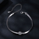 925 Sterling Silver 5.0mm Moissanite Bracelet with White Gold Plating for Women