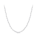 925 Sterling Silver Necklace with Platinum Plating, 395+55mm Length, 3.0mm Width for Women