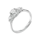 925 Sterling Silver Moissanite 6.5mm 1ct Ring, Size E for Women
