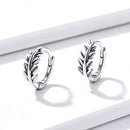 S925 Oxidized Silver Earrings 1.2*0.5cm for Women