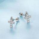 925 Sterling Silver White Gold Plated Pavé Setting CZ Earrings for Women