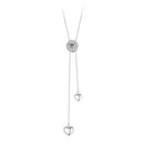 925 Sterling Silver 5mm Moissanite Necklace with Pavé Setting in White Gold, 450mm Length for Women