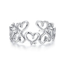 925 Sterling Silver and White Gold Plated Ring for Women