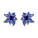 925 Sterling Silver Earrings with Enamel Process and Pavé Setting CZ