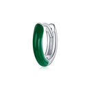 925 Sterling Silver Enamel Earrings 0.7cm for Women