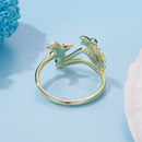 925 Sterling Silver Enamel Gold-Plated Ring for Women