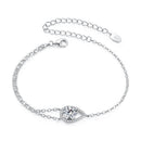 925 Sterling Silver Moissanite Bracelet with Pavé Setting 15+6cm for Women