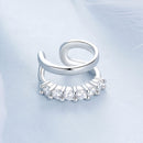 925 Sterling Silver Earrings with Pavé Setting CZ in Platinum