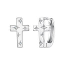 925 Sterling Silver Hoop Earrings with Pavé Setting CZ, 1.3x0.8cm, for Women
