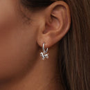 925 Sterling Silver & Plated White Gold Earrings for Women