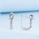 925 Sterling Silver Earrings with Oxidized Finish for Women