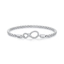 925 Sterling Silver Infinity Love Bracelet for Women - Size 17.0