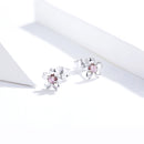 925 Sterling Silver Earrings with CZ in Pavé Setting