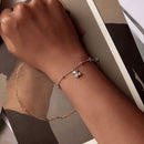 925 Sterling Silver Bracelet with Pavé Setting CZ, 150+60mm Length for Women