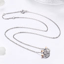 925 Sterling Silver Necklace, Length 38-45cm, Pendant 1.2*1cm, for Women
