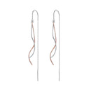 925 Sterling Silver Earrings 56*10mm Plated Platinum Rose Gold for Women