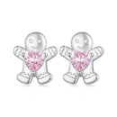 925 Sterling Silver Earrings with Pavé Setting CZ - 10x9mm for Women
