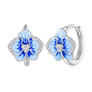 925 Sterling Silver Earrings with Enamel and Pavé Setting, 10mm for Women