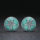 925 Sterling Silver Oxidized Enamel Earrings