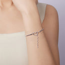 925 Sterling Silver Plated White Gold Bracelet - Adjustable 17+5cm