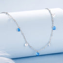 925 Sterling Silver & White Gold Plated Adjustable Layered CZ Necklace for Women