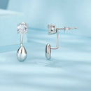 925 Sterling Silver Plated White Gold Earrings with Pavé Setting CZ