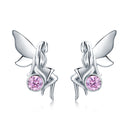 925 Sterling Silver Earrings with Pavé Setting CZ, 1.6*0.7 cm for Women