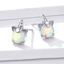 S925 Sterling Silver Earrings with Translucent Opal