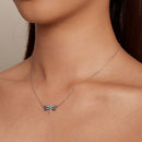 925 Sterling Silver Pendant Necklace with Pavé CZ and Plated Platinum
