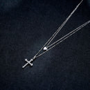 925 Sterling Silver Adjustable Platinum Plated Necklace with CZ - 1.4cm for Women
