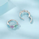 925 Sterling Silver Enamel White Gold Plated Earrings for Women
