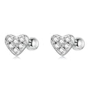 925 Sterling Silver Earrings with Pavé Setting CZ