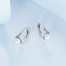925 Sterling Silver Earrings with Quality Shell Pearl and Oxidized Silver for Women