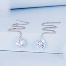925 Sterling Silver Earrings with 0.8cm Main Stone and CZ for Women