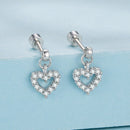 925 Sterling Silver White Gold Plated Pavé CZ Earrings